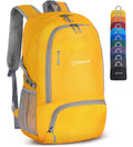 ZOMAKE Lightweight Packable Backpack 30L, Foldable Hiking Backpacks Water Resistant Compact Folding Daypack for Travel(Yellow)