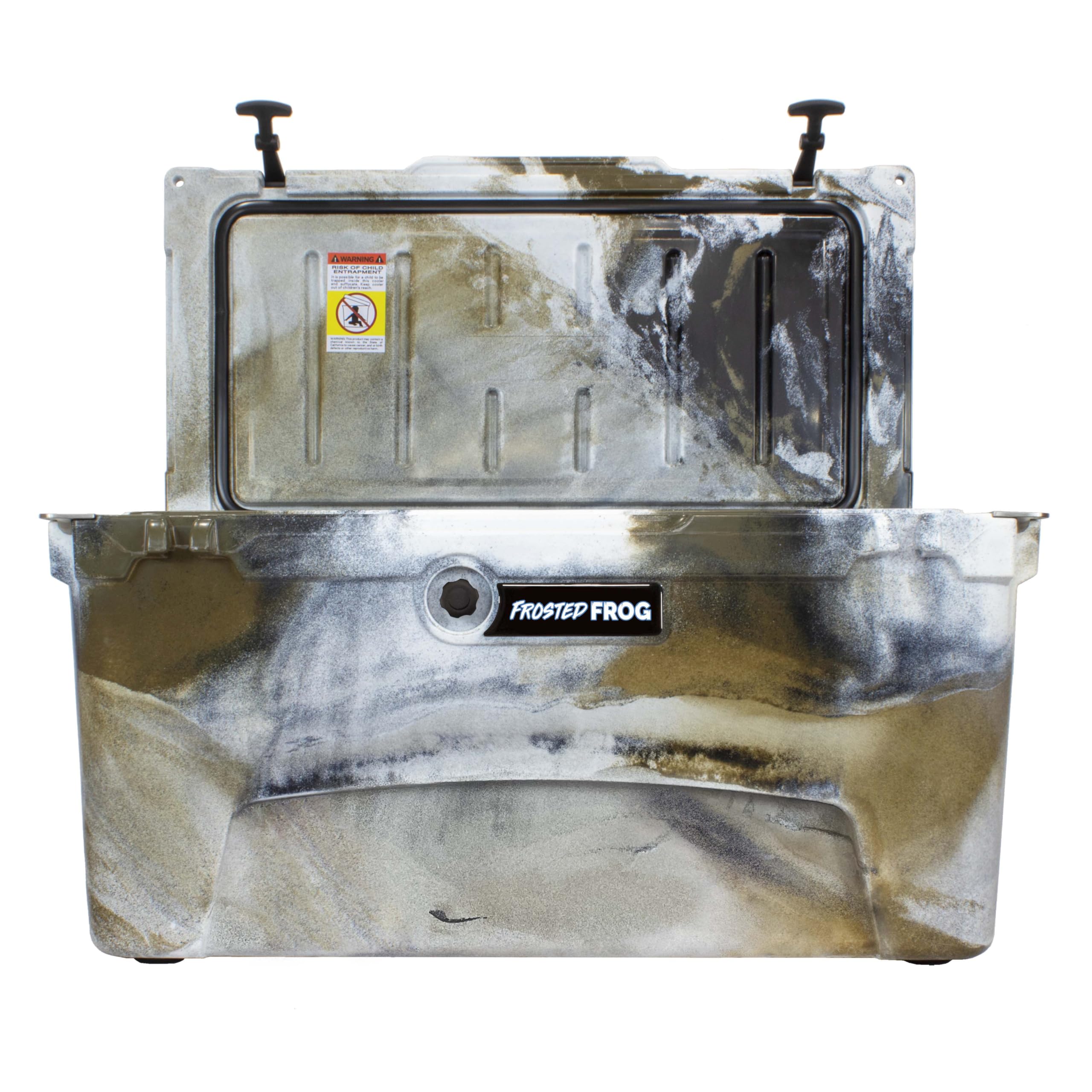 Frosted Frog Desert Camo 75 Quart Ice Chest Heavy Duty High Performance Roto-Molded Commercial Grade Insulated Cooler