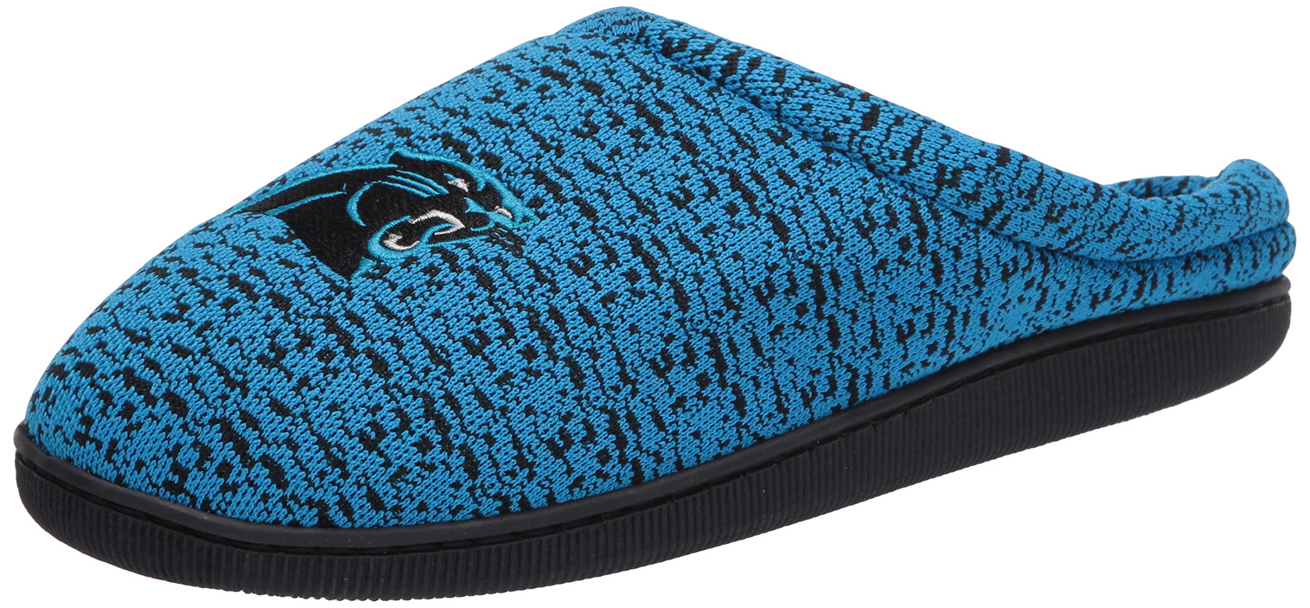FOCO NFL Carolina Panthers Mens Poly Knit Cup Sole Slipper, Team Color, Medium (9-10)