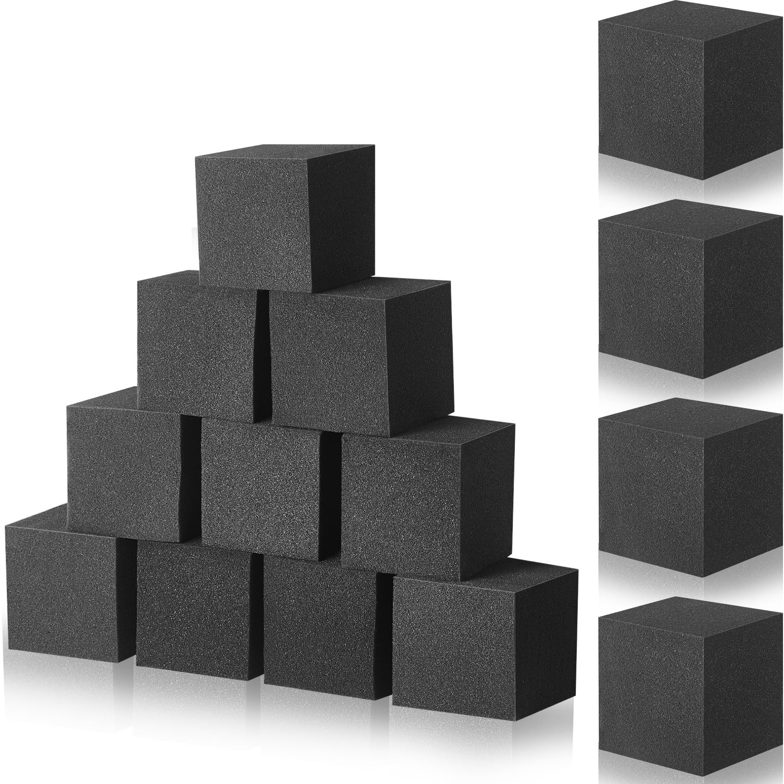 Treela 100 Pieces Foam Pit Blocks, Foam Gym Cubes, 4 x 4 x 4 in Protective Trampoline Padding for Gymnastics, Parkour Courses, T