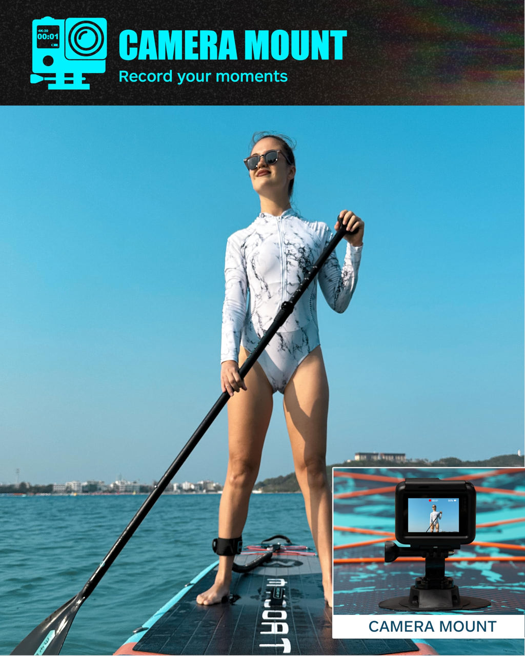 Myboat 11'6  34  6 Extra Wide Inflatable Paddle Board, Stand Up Paddle Board For Fishing, Sup Board With 3 Removable Fins, Dual