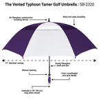Strombergbrand Umbrellas Vented Typhoon Tamer 62'' Large Golf Umbrella Windproof Pga Professional Quality Golf Umbrella Ultimate