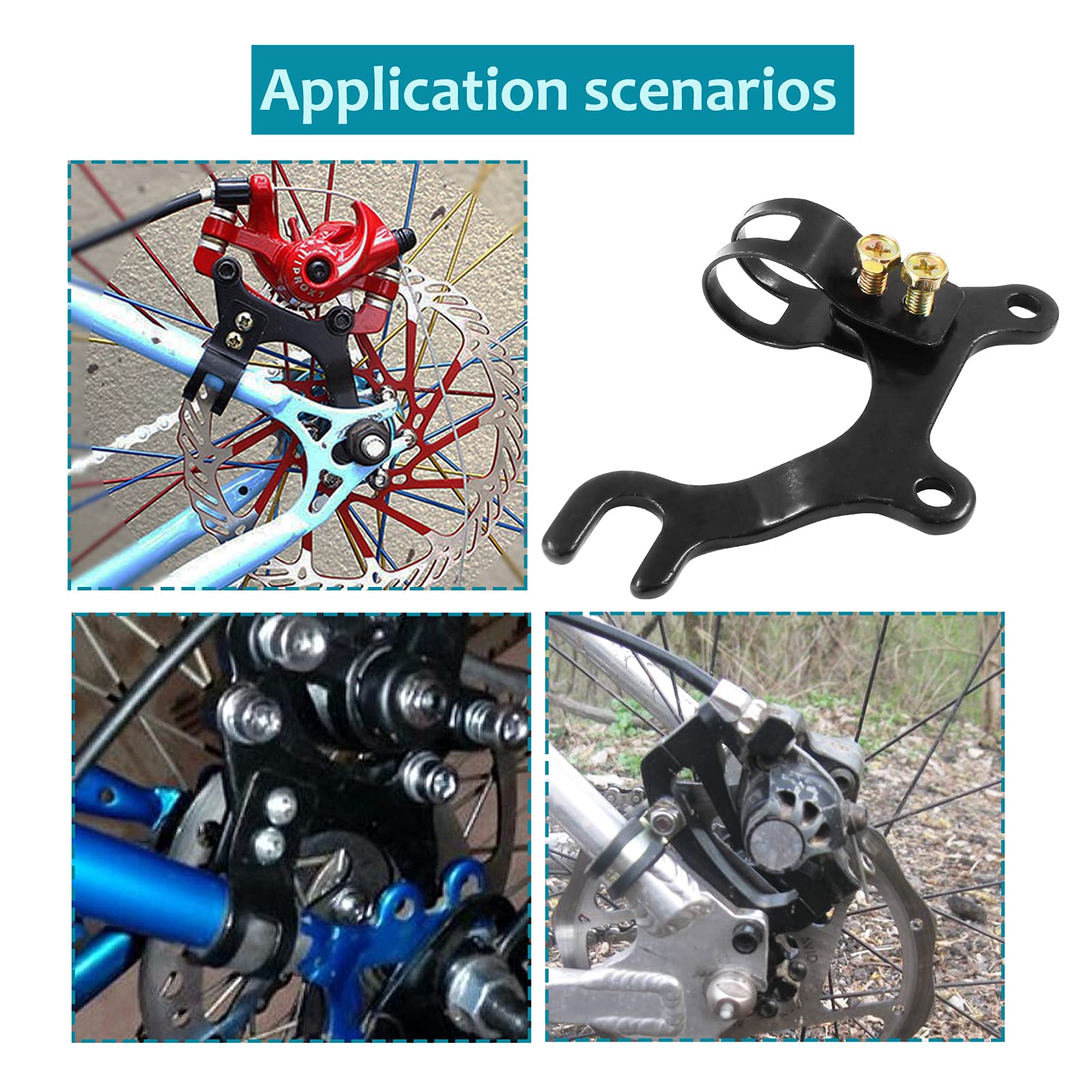 Qjaiune 0.87 Inch / 22Mm Mountain Bike Disc Brake Frame Adapter Mounting Holder, Bicycle Disc Brake Conversion Brackets Suitable