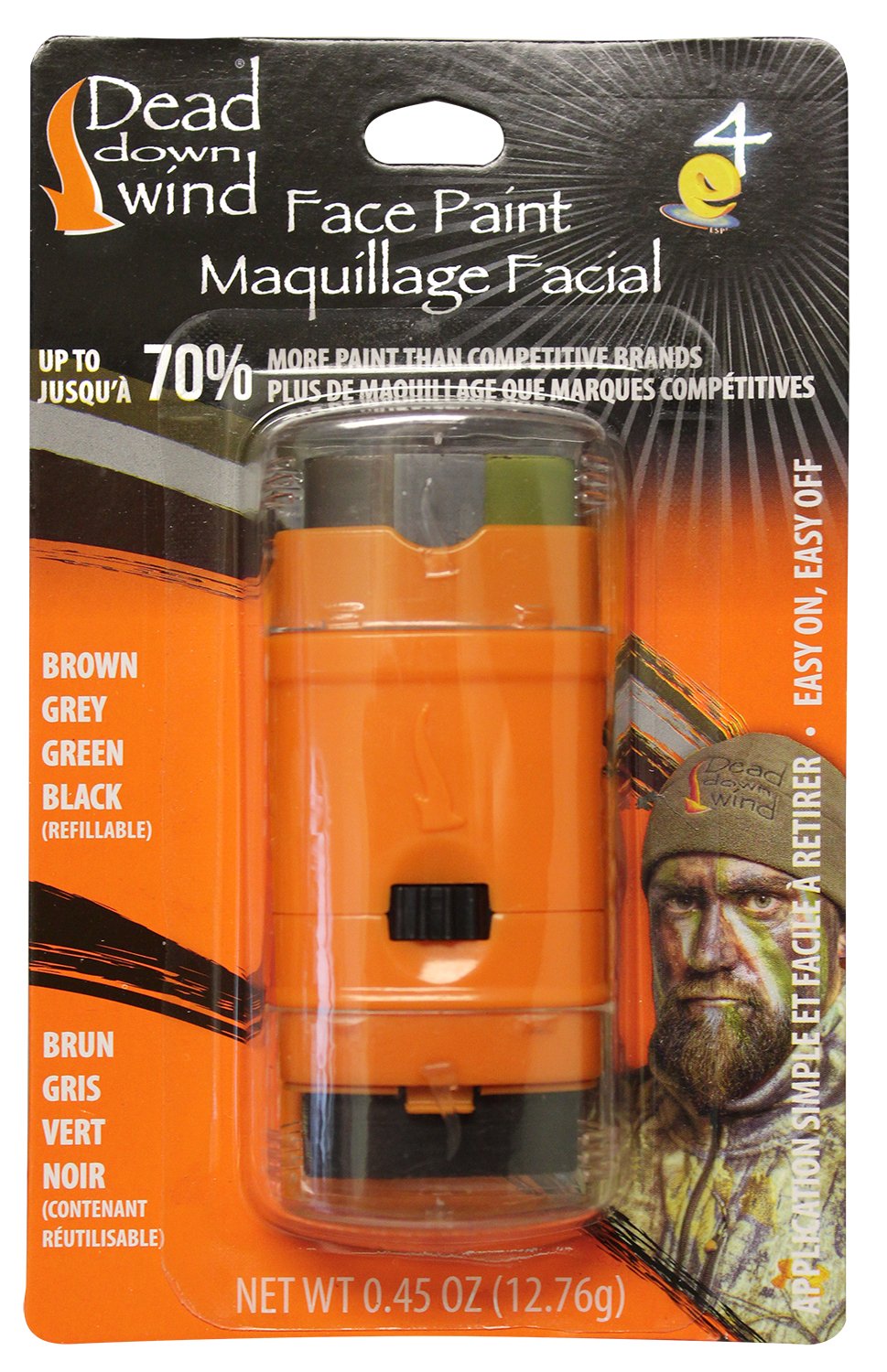 Dead Down Wind 4-Color Hunting Camo Face Paint System | Hunting Face Mask Stick For Concealment, Camouflage, Paintball, Hunting