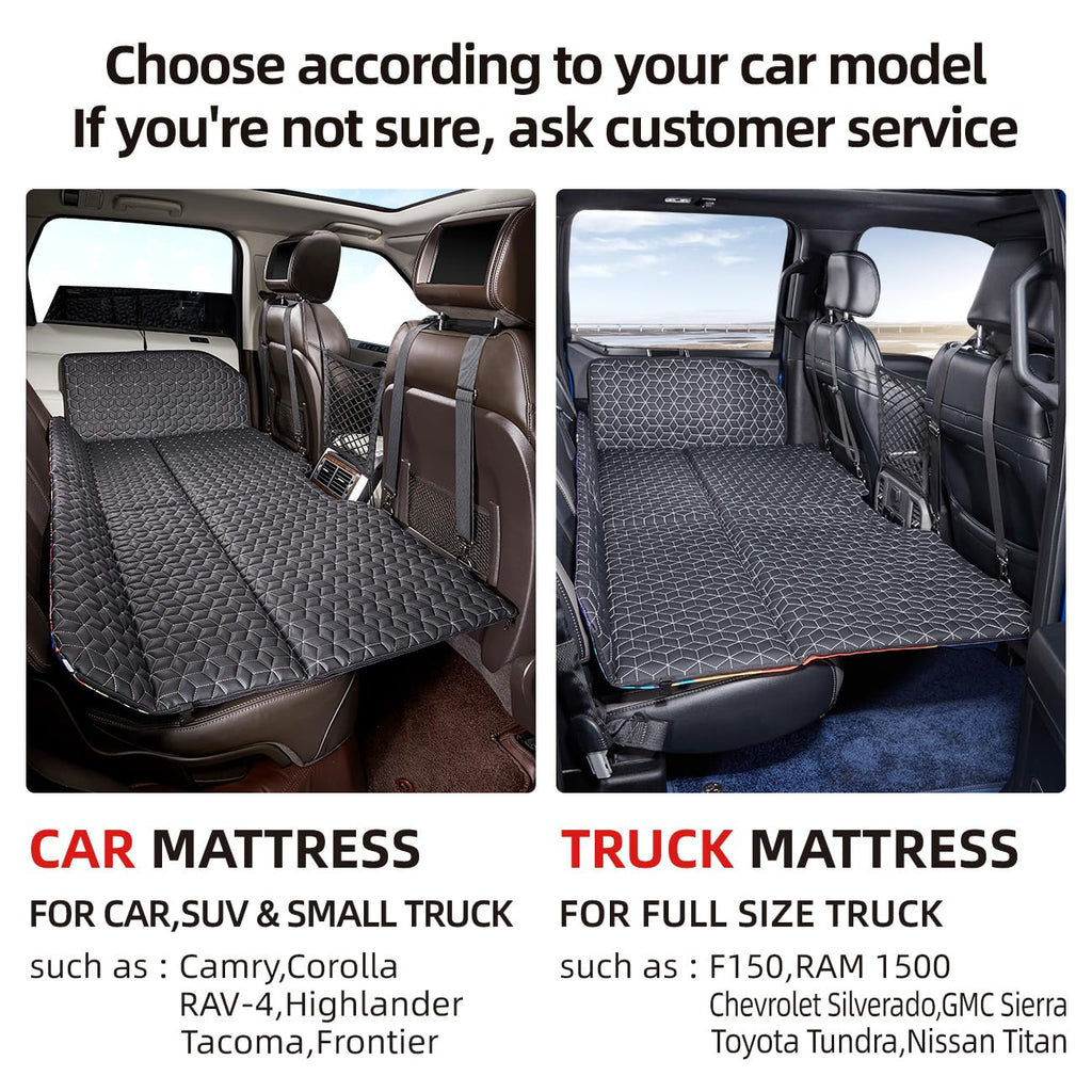 Abe Non-Inflatable Car Bed Mattress,Double-Sided Folding,Portable Back Seat, Travel Camping Mattress For Sleeping(Dinosaur World