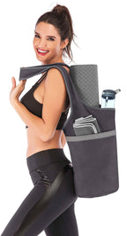 Ewedoos Yoga Mat Bag With Large Size Pocket And Zipper Pocket, Fit Most Size Mats (Gray)