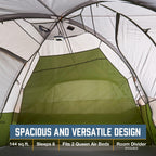 Slumberjack Aspen Grove 8 Person Hybrid Dome Family Camping Tent With 2 Rooms, Room Divider, Separate Entries, Full Fly, And Ves