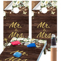 Feifeiya 2 Pcs Wedding Themed Cornhole Wraps for Boards 24.5  x 48.5  Mr. & Mrs. Vinyl Decals and Wraps WeddingGame Bean Bag Tos
