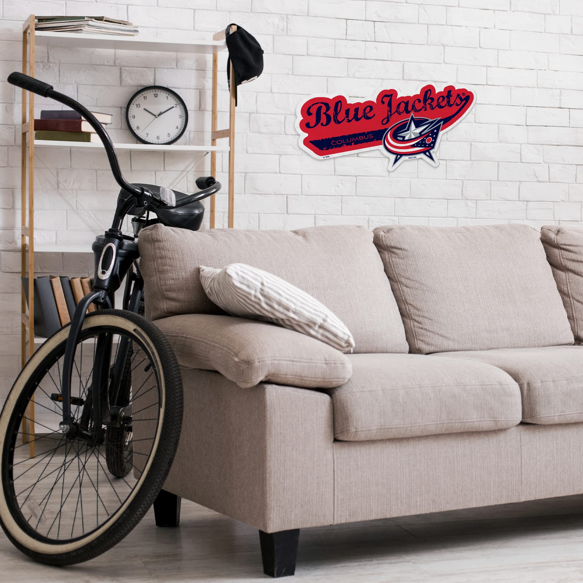 Rico Industries Nhl Columbus Blue Jackets Distressed Shape Cut Pennant - Home And Living Room D  Cor - Soft Felt Ez To Hang