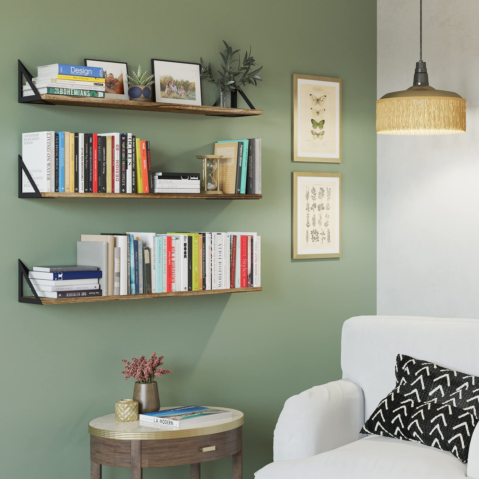 Wallniture Minori Wall Bookshelves For Living Room Decor, 36 Floating Shelves For Bathroom, Kitchen, Bedroom, Floating Bookshelf