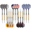 Uzopi 15 Packs Steel Tip Darts 18 Grams With Dart Sharpener And 3 Extra Flights, Aluminum Shafts & Brass Barrels, Levels In Ever