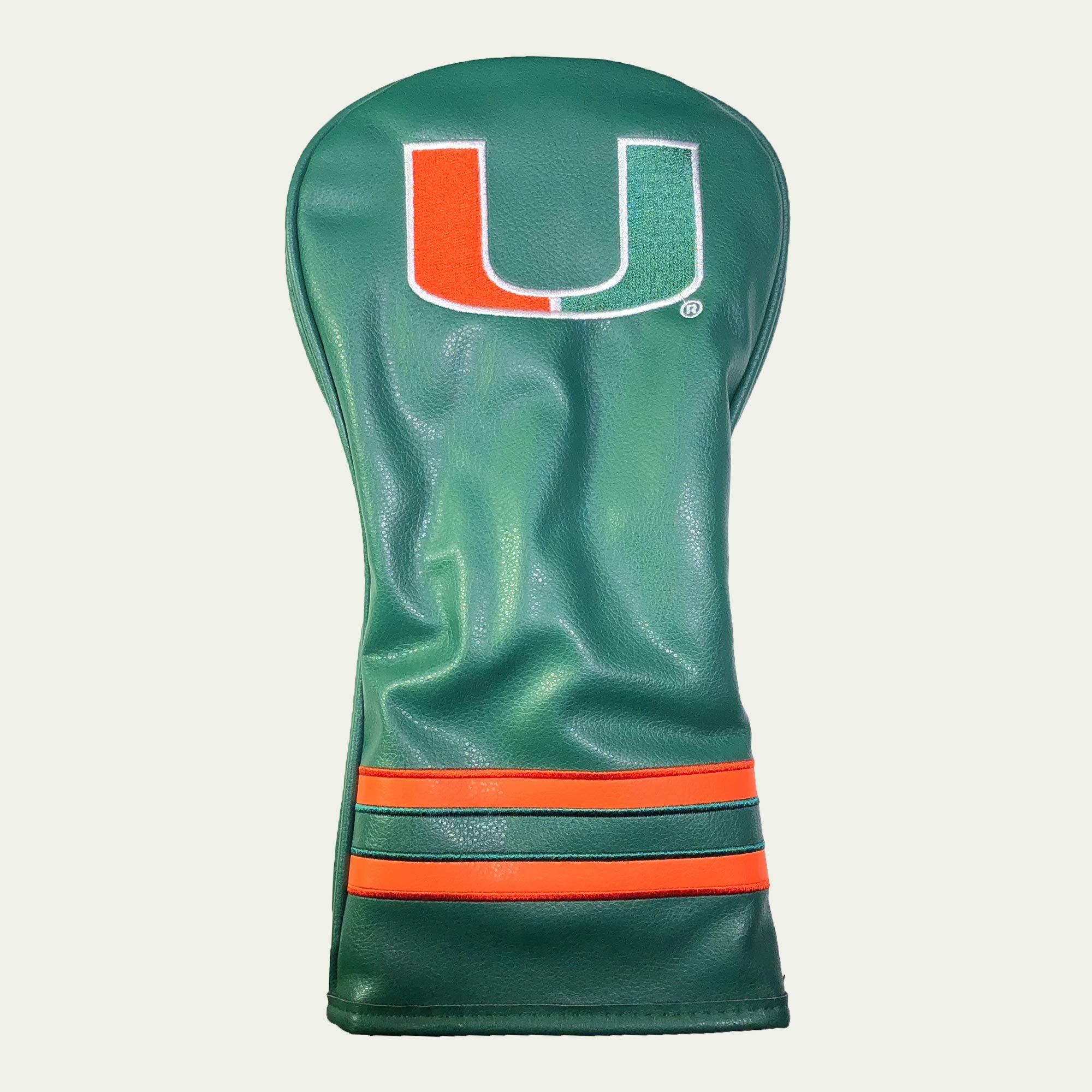 Team Golf NCAA Miami Hurricanes Vintage Driver Head Cover Vintage Driver Golf Club Headcover, Form Fitting Design, Retro Design 