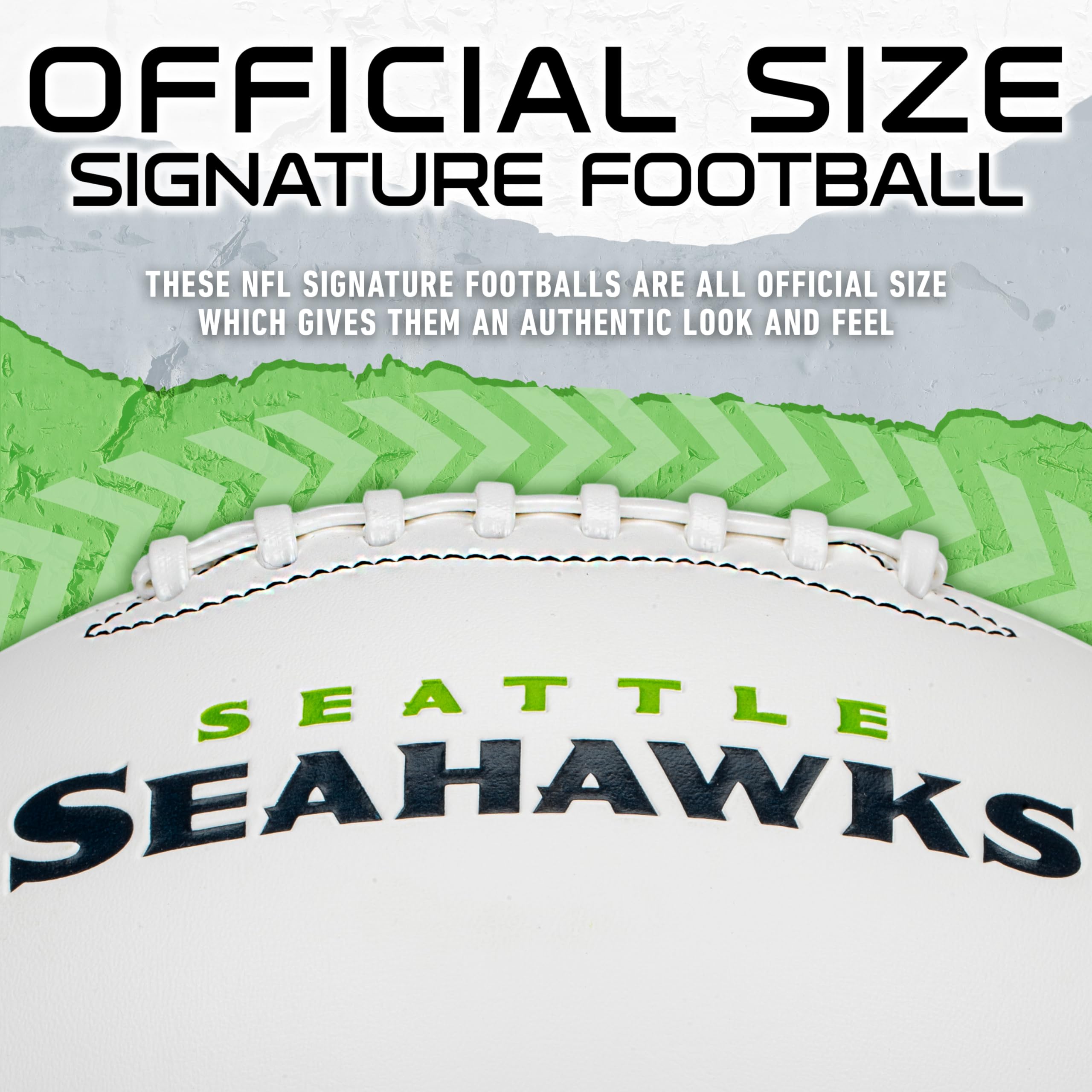Franklin Sports Nfl Seattle Seahawks Autograph Football - Official Size White Panel Souvenir Football For Autographs + Signature