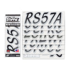 Stiffie Whipline Black/Silver Super Sticky 3 '' Alpha Numeric Registration Identification Numbers Stickers Decals For Sea-Doo Sp