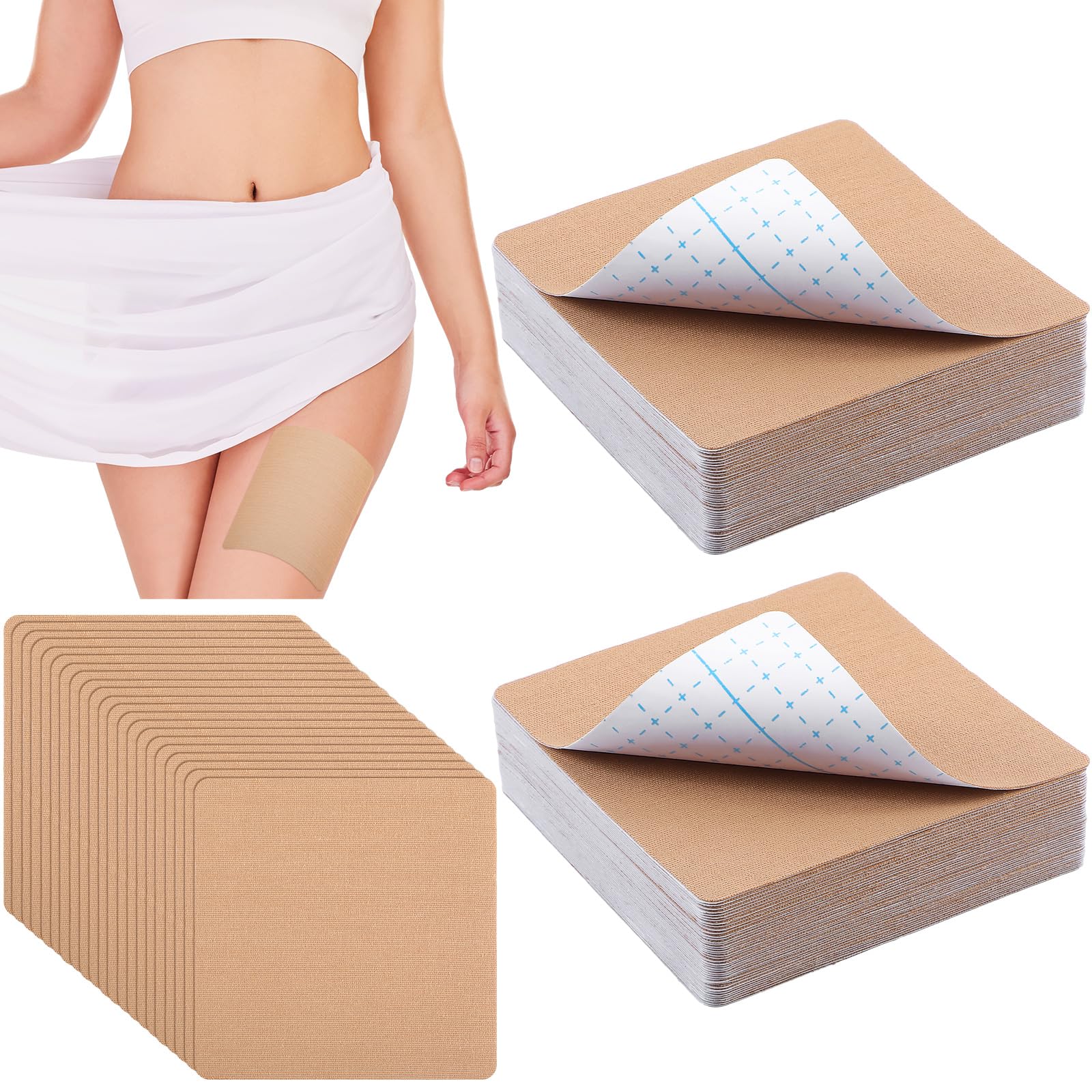Threlaco 50 Pcs Thigh Lift Tape Waterproof Tummy Lifting Body Tape Elastic Anti Chafing Friction Adhesive Patches For Women Inne