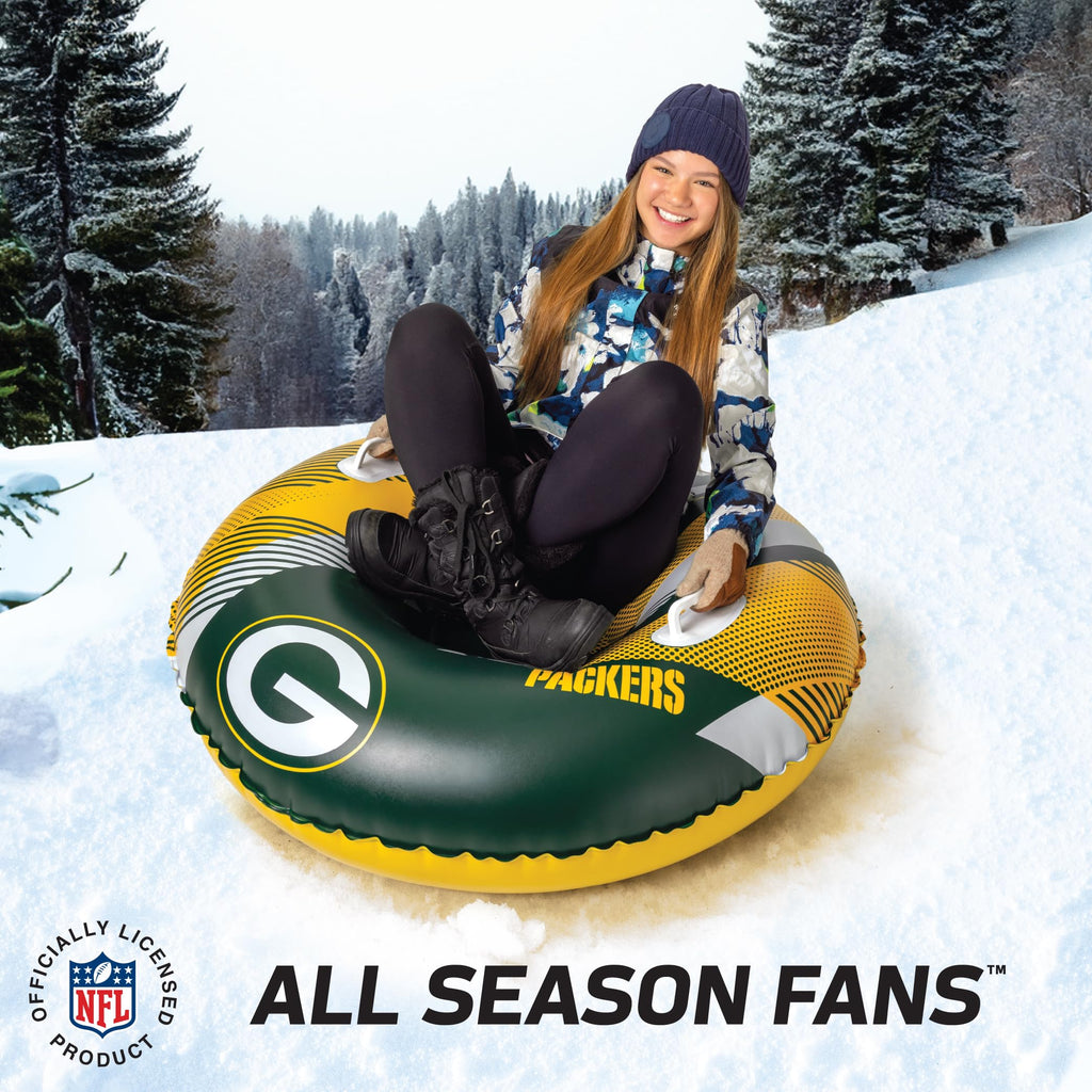 Bigmouth Green Bay Packers Nfl Fan Gear Outdoor Toys, Officially Licensed - Inflatble Snow Tube With Handles