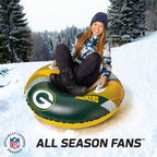 Bigmouth Green Bay Packers Nfl Fan Gear Outdoor Toys, Officially Licensed - Inflatble Snow Tube With Handles