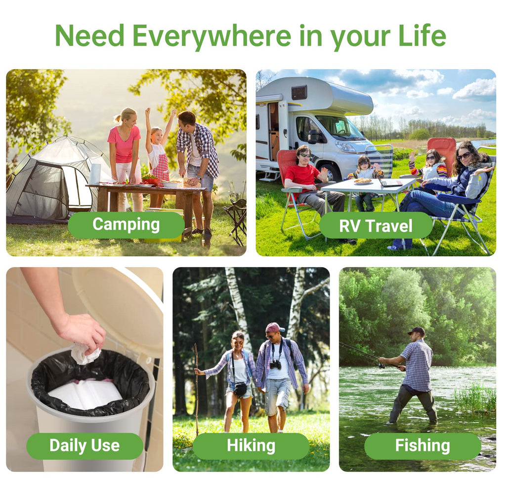 50 Portable Toilet Bags For Camping, 8 Gallon 1.3 Mil Thickened Compostable Toilet Replacement Bags For Portable Potty, Trash Ba