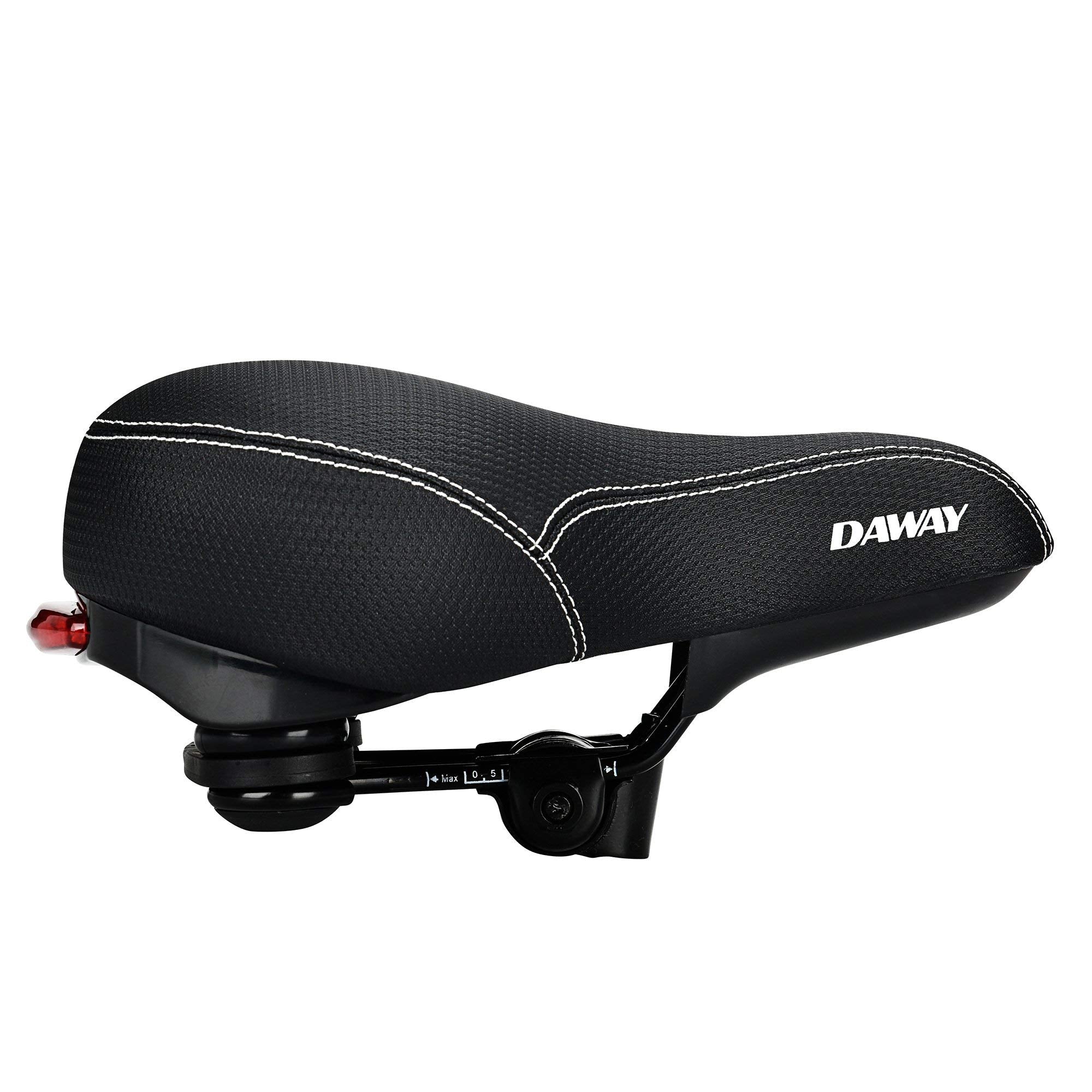 Daway Comfortable Men Women Bike Seat - C99 Soft Memory Foam Padded Wide Leather Bicycle Saddle Cushion With Taillight, Waterpro