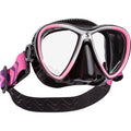SCUBAPRO Synergy Twin Trufit Scuba Mask with Dual Lens and Comfort Strap for Diving, Black/Pink/Silver