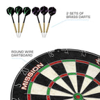 Mission Darts Home Centre | Complete Darts Package Including Apollo Dartboard With Cabinet, Easy Wipe Score Panels And 2 Sets Of