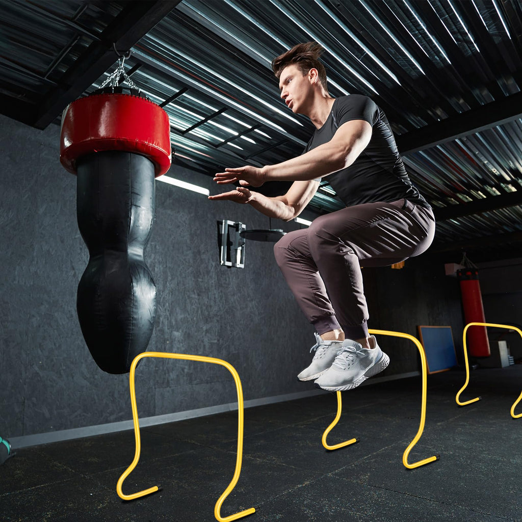 Leyndo 6 Pcs 20 '' Plyo Hurdles Training Equipment Practice Speed Hurdles Training Track Agility Soccer Football Basketball Base