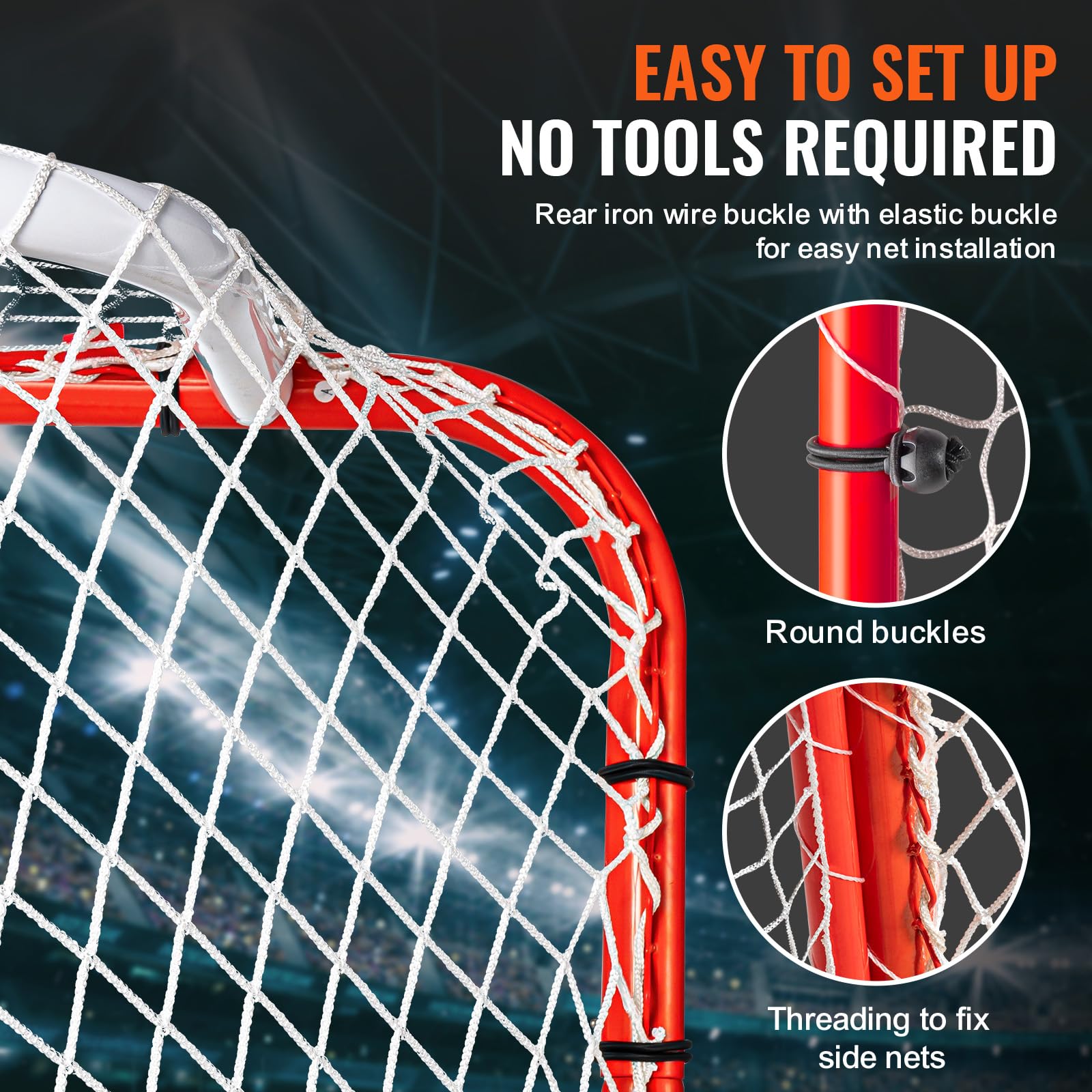 Vevor Hockey Goal With Backstop And Targets Street Outdoor Steel Hockey Net 72''