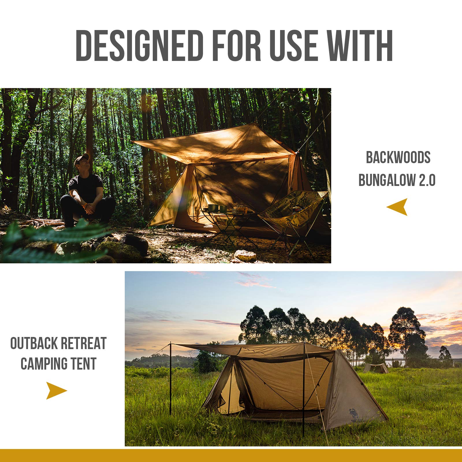 Onetigris Waterproof Tent Footprint, 81'' X 65''