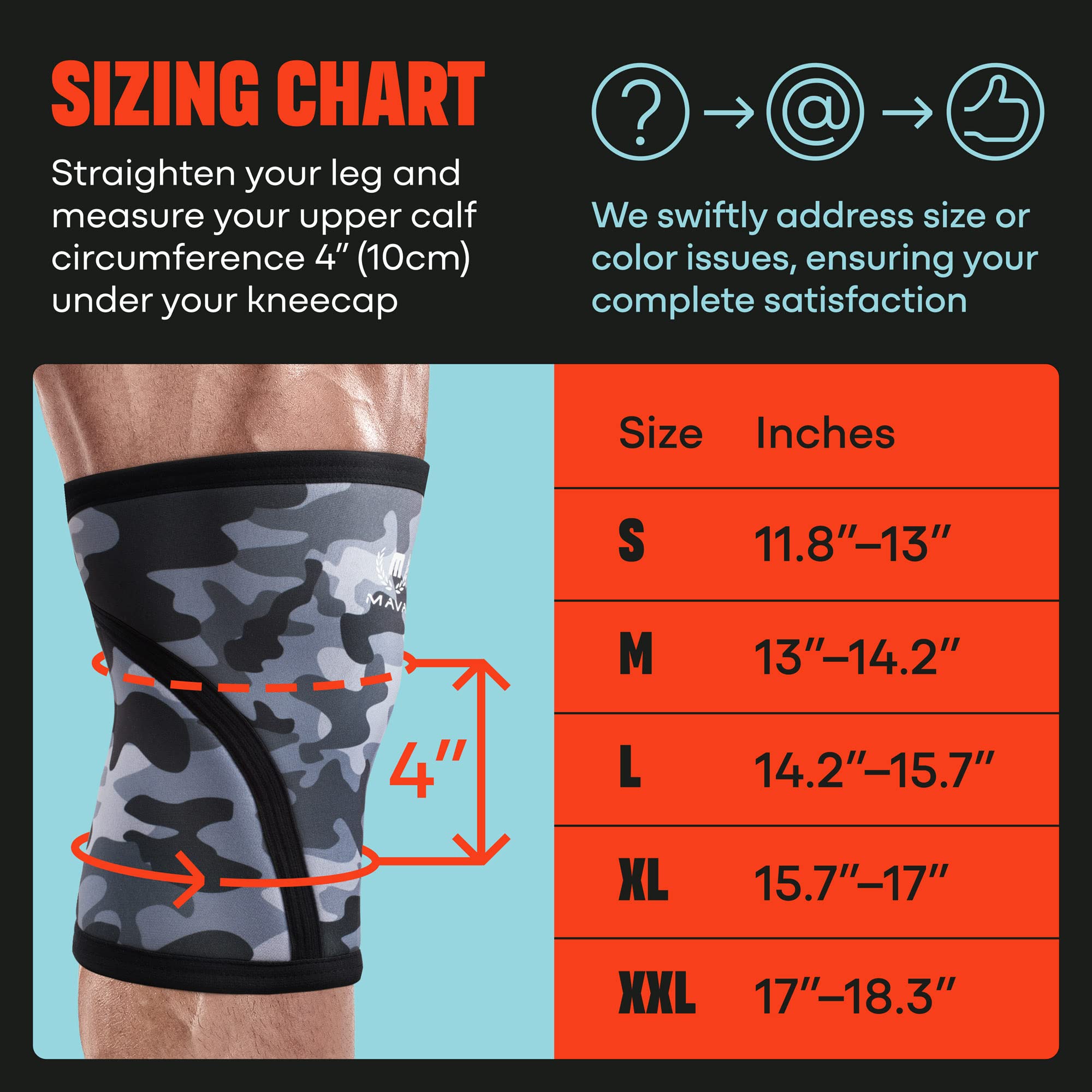 Mava Sports Knee Sleeves Weightlifting Men & Women, 7Mm Neoprene Knee Sleeves For Women And Men, Ideal For Cross Training Wod, S