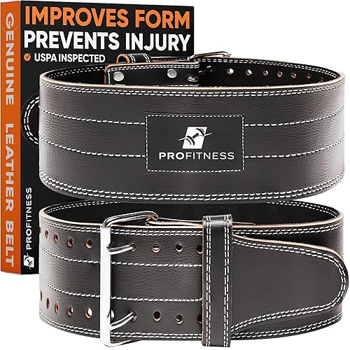 Weightlifter Belt By Profitness Large Weightlifting Gym Belt For Men And Woman - (Black/White, Large)