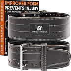 Weightlifter Belt By Profitness Large Weightlifting Gym Belt For Men And Woman - (Black/White, Large)