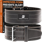 Weightlifter Belt By Profitness Large Weightlifting Gym Belt For Men And Woman - (Black/White, Large)