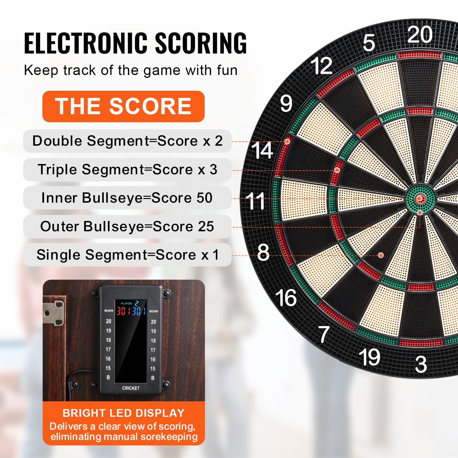 Vevor Dartboard And Cabinet Set Complete With All Accessories Easy Assembly