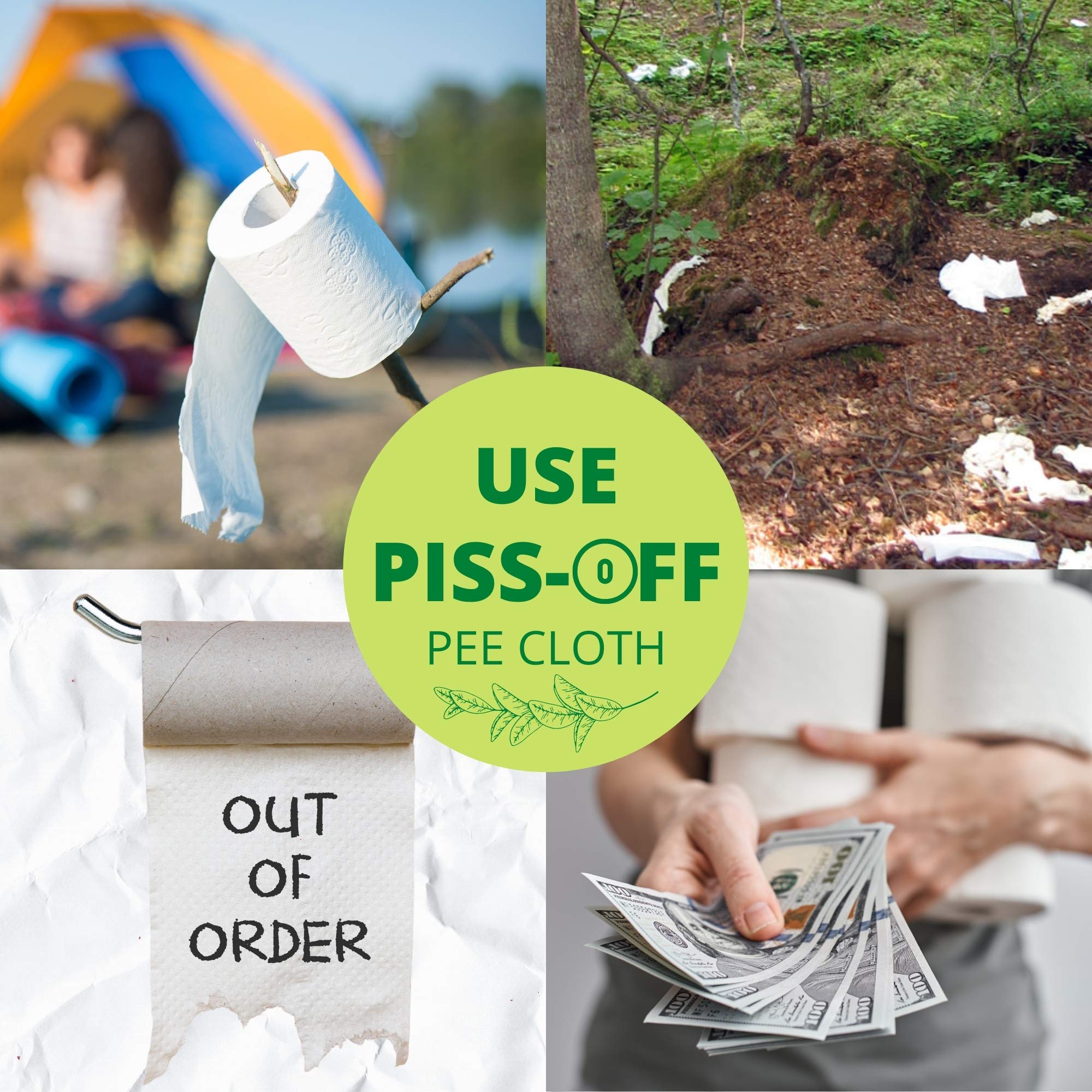 Circe Care Pee Cloth:Silver Infused Pee Rag For Women Who Pee Outdoors, Reusable Absorbent Wipes, Eco Alt. To Toilet Paper, Fema