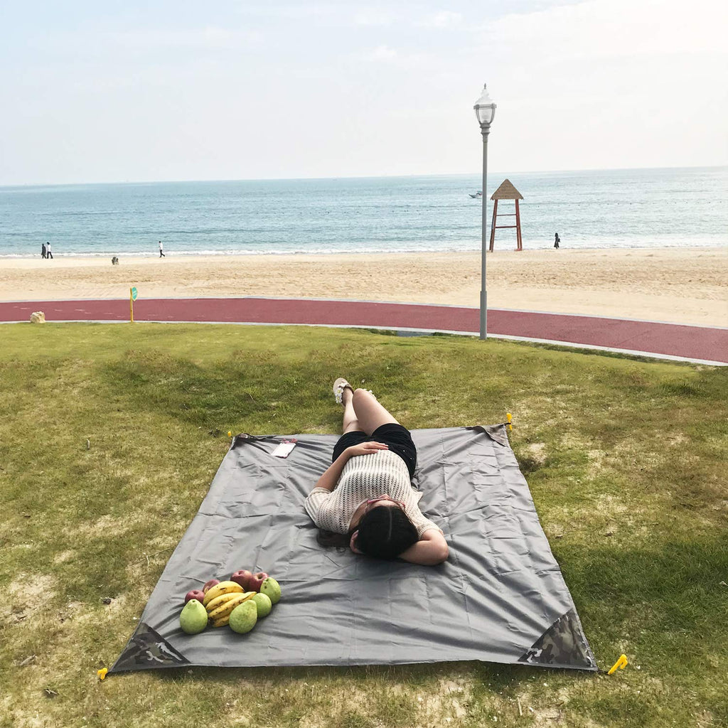 Hzjoyue Outdoor Blanket (71'' X 55'') -Compact, Lightweight, Sand Proof Pocket Blanket Best For The Beach, Hiking, Travel, Campi