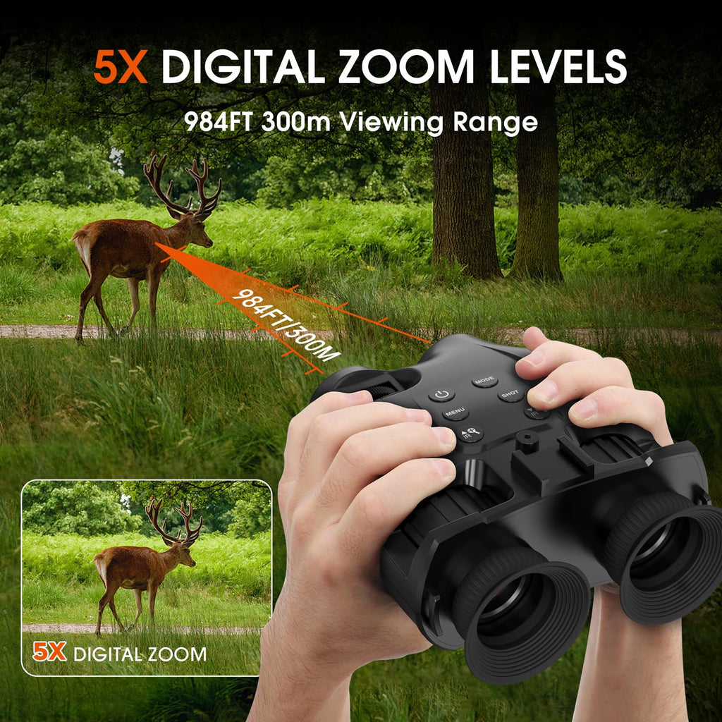 Night Vision Goggles, Night Vision Binoculars For Adults, Usb Rechargeable Night Vision Goggle With 32Gb Tf Card For Photos And