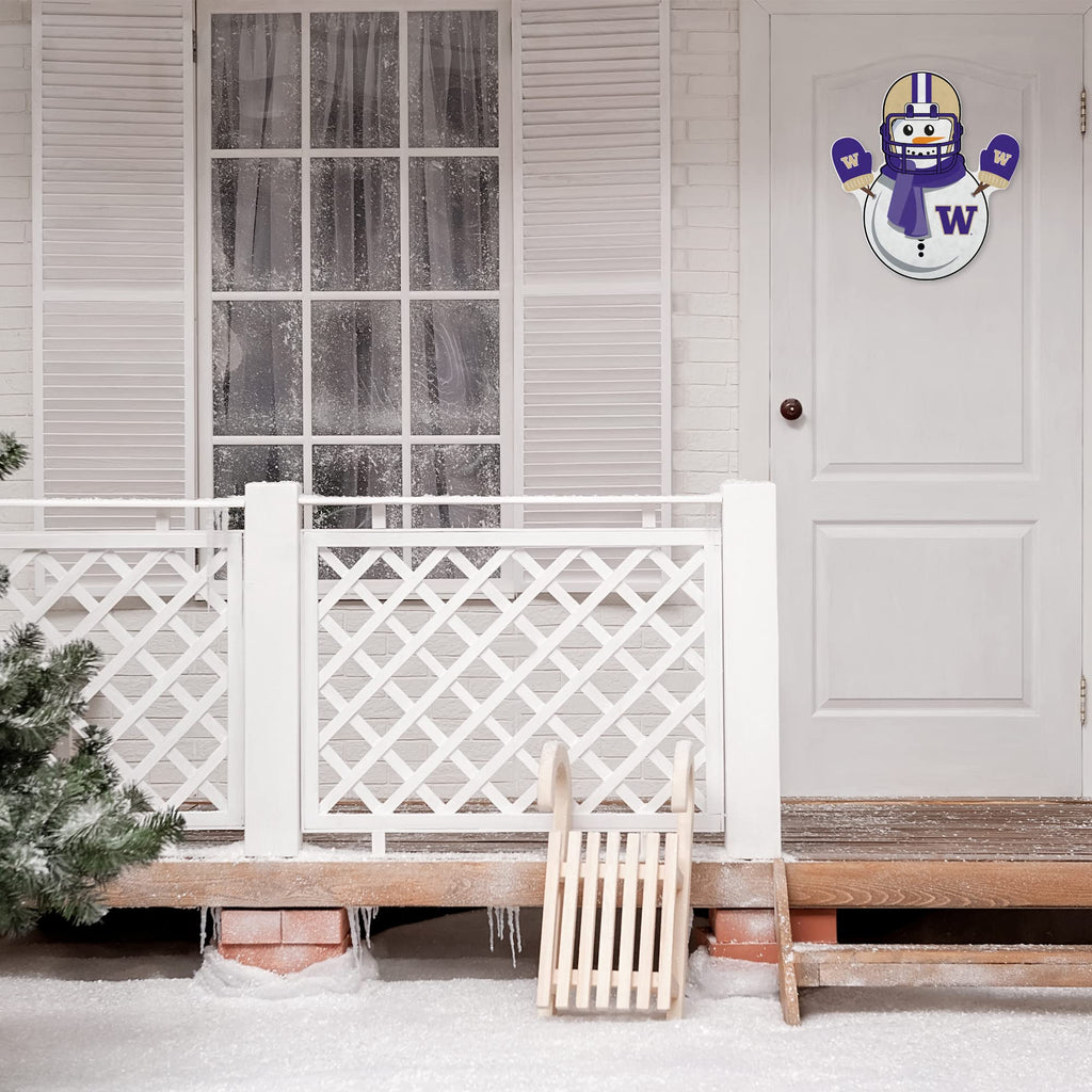 Rico Industries Ncaa Washington Huskies Snowman Shape Cut Pennant - Home And Living Room D  Cor - Soft Felt Ez To Hang, 18X0.10X