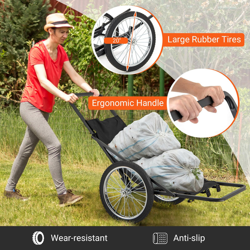 Goplus Folding Deer Cart With Polyester Liner, 550 Lbs Heavy-Duty Hunting Game Hauler With 20 Rubber Wheels, Ergonomic Handle, U