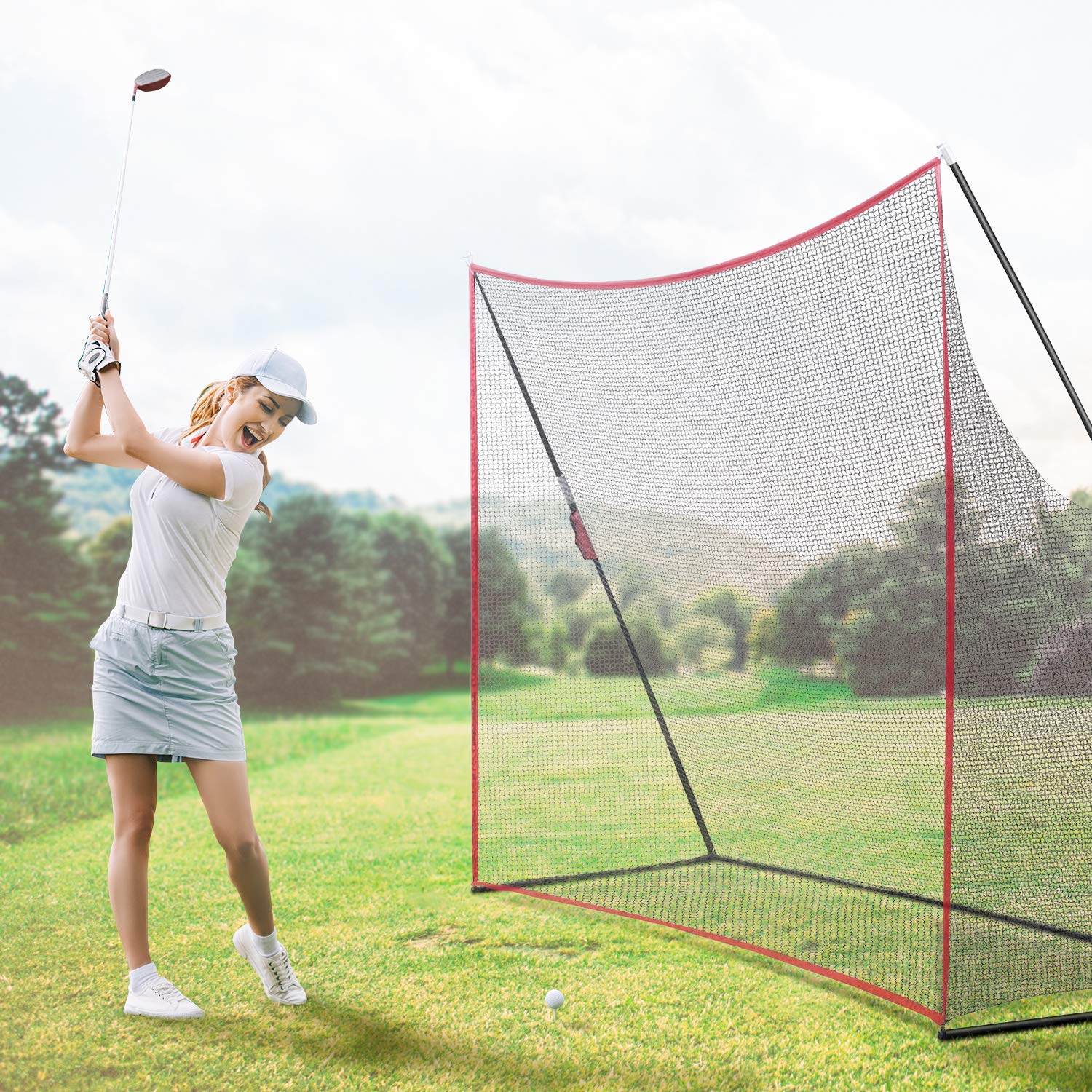 Golf Net 10X7Ft Portable Golf Practice Net W/Carry Bag For Indoor Outdoor Backyard Driving Hitting Chipping Training Net