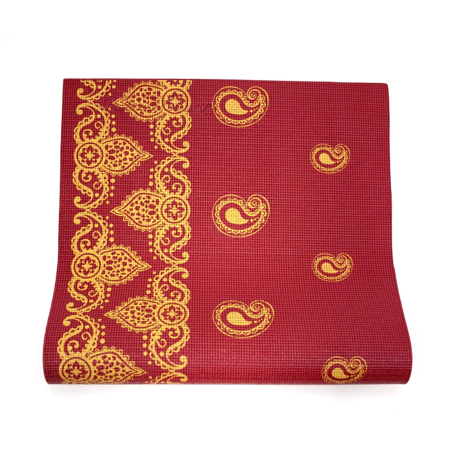 Wai Lana Yoga And Pilates Mat (Incense, Rich Red)- 1/4 Inch Extra Thick Non-Slip Stylish, Latex-Free, Lightweight, Optimum Comfo