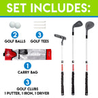 Franklin Sports Kids Golf Set - Youth Adjustable Plastic Golf Club Set - Kids Plastic Golf Set With Bag And Balls - Adjustable L