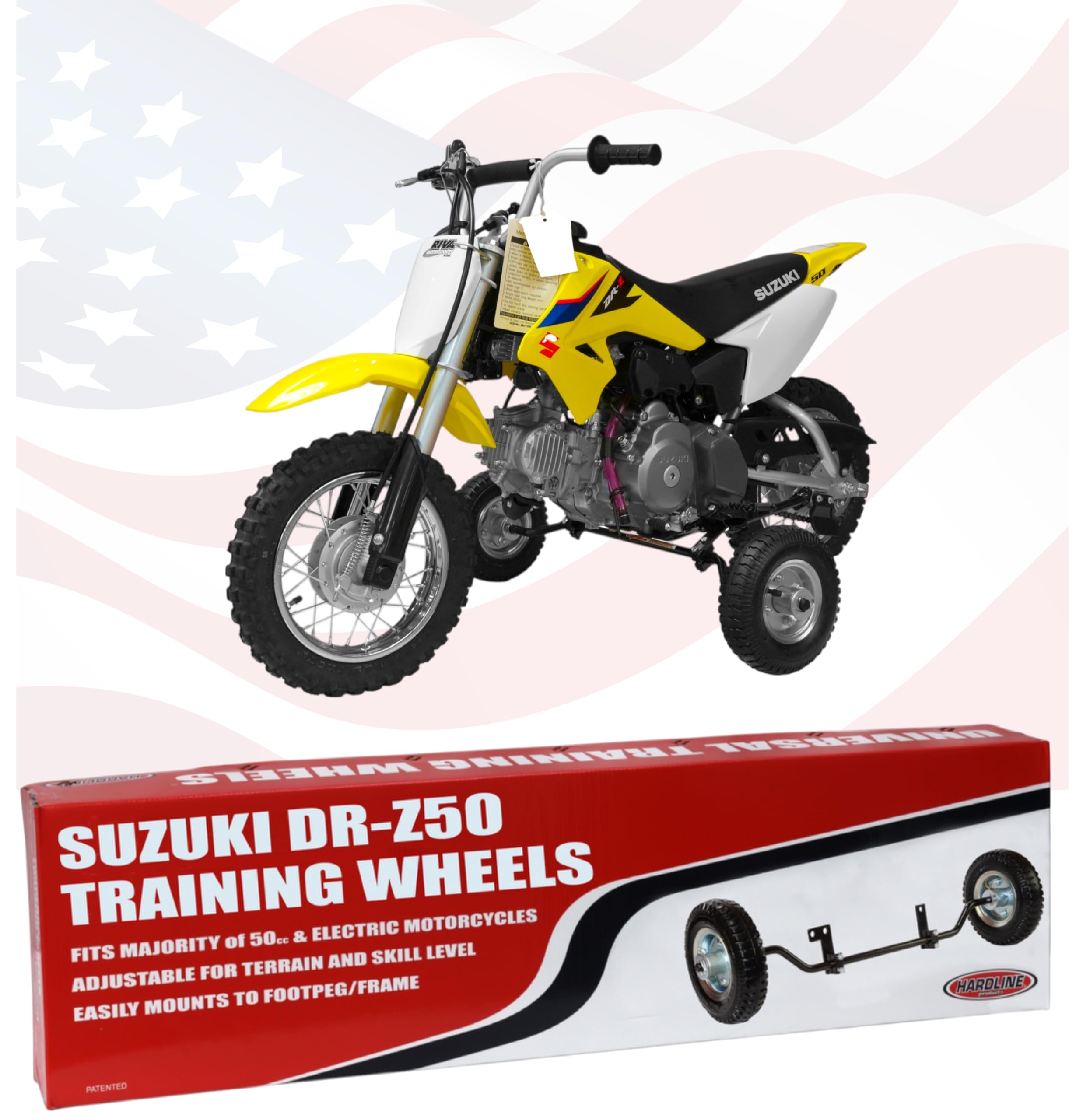 Hardline Products Wheels for Tots training wheels for a DR-Z50
