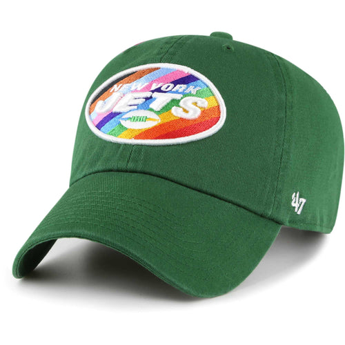47 Men'S Green New York Jets Pride Cleanup Adjustable Hat