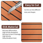 Zeeos Eva Foam Teak Decking Floor Sheet,Non-Skid-Self-Adhesive Flooring Synthetic Deck Marine Yacht Rv Boat Flooring Mats,Teak W
