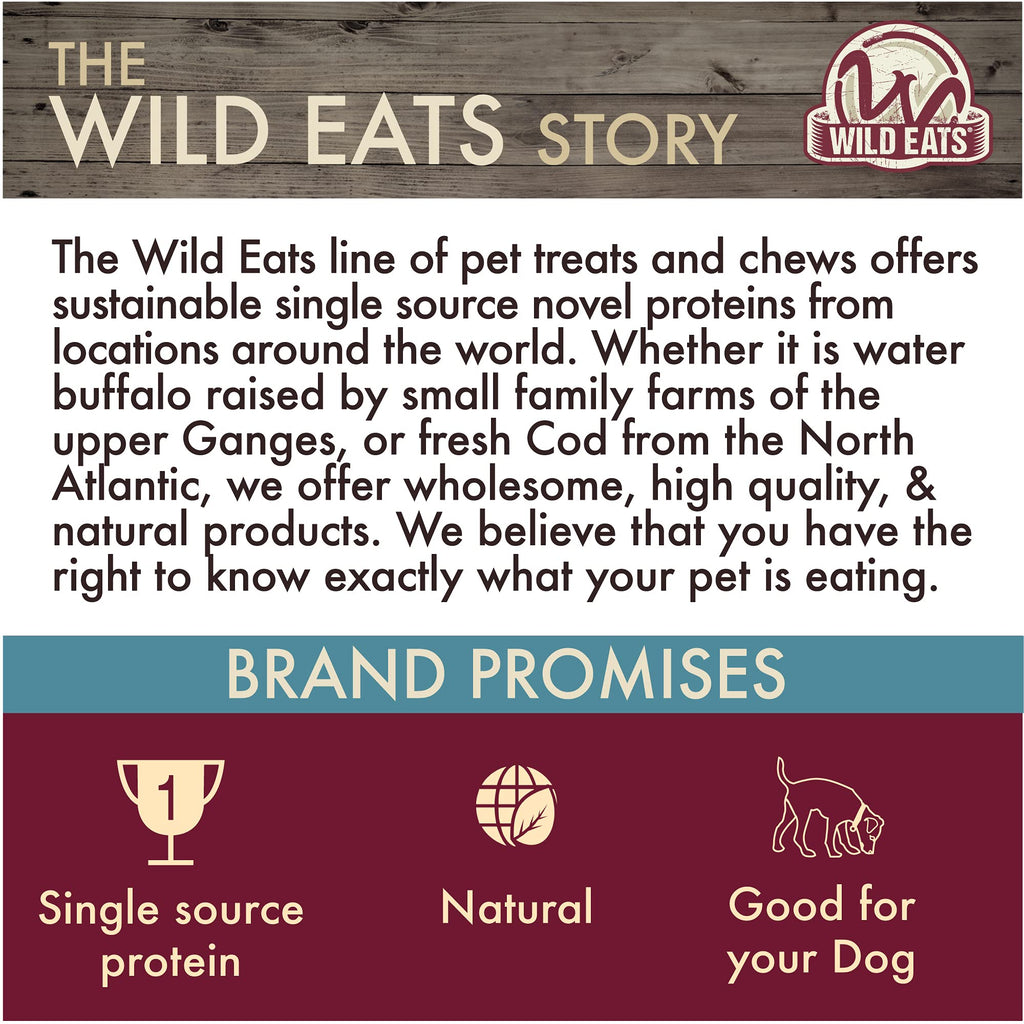 Wild Eats Water Buffalo All Natural Dusted Ear Dog Chews, Dog Treats  Dog Snacks - 20 Piece Value Pack (Grain Free Dog Treats -