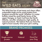 Wild Eats Water Buffalo All Natural Dusted Ear Dog Chews, Dog Treats  Dog Snacks - 20 Piece Value Pack (Grain Free Dog Treats -