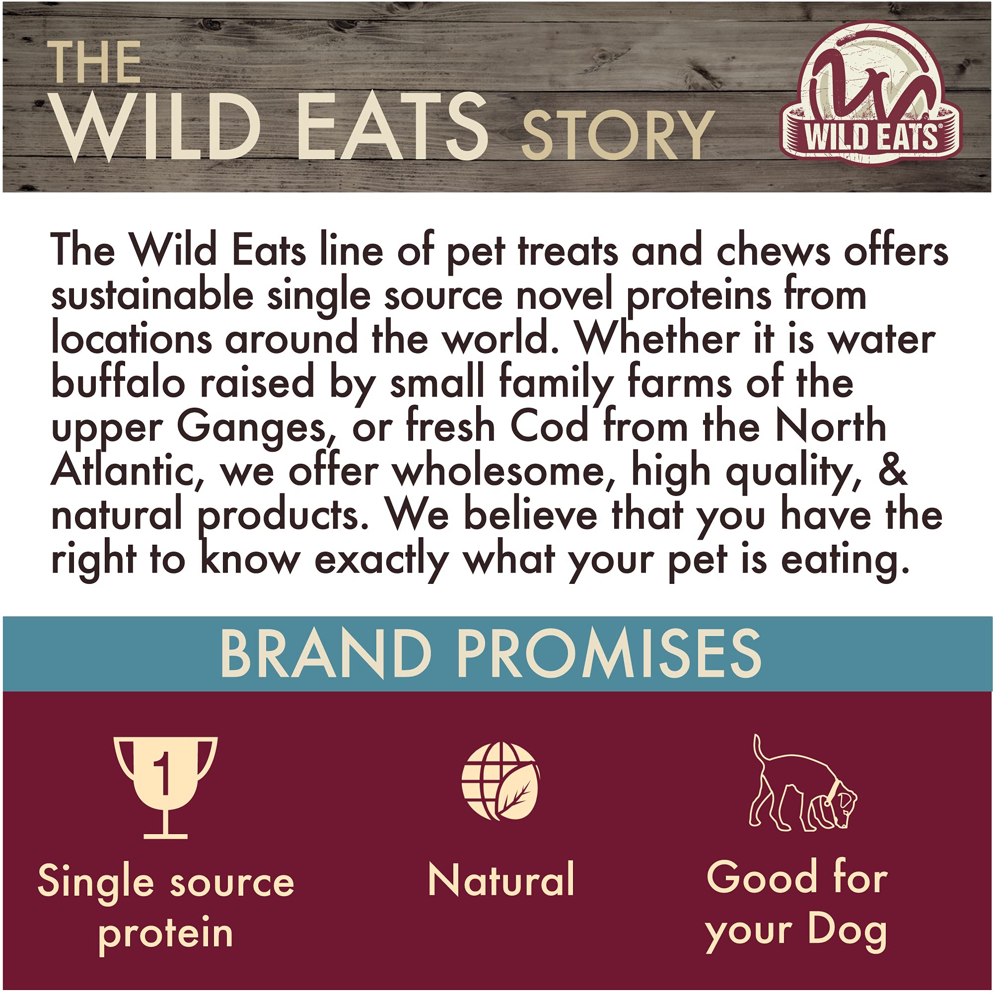 Wild Eats Water Buffalo All Natural Dusted Ear Dog Chews, Dog Treats  Dog Snacks - 20 Piece Value Pack (Grain Free Dog Treats -