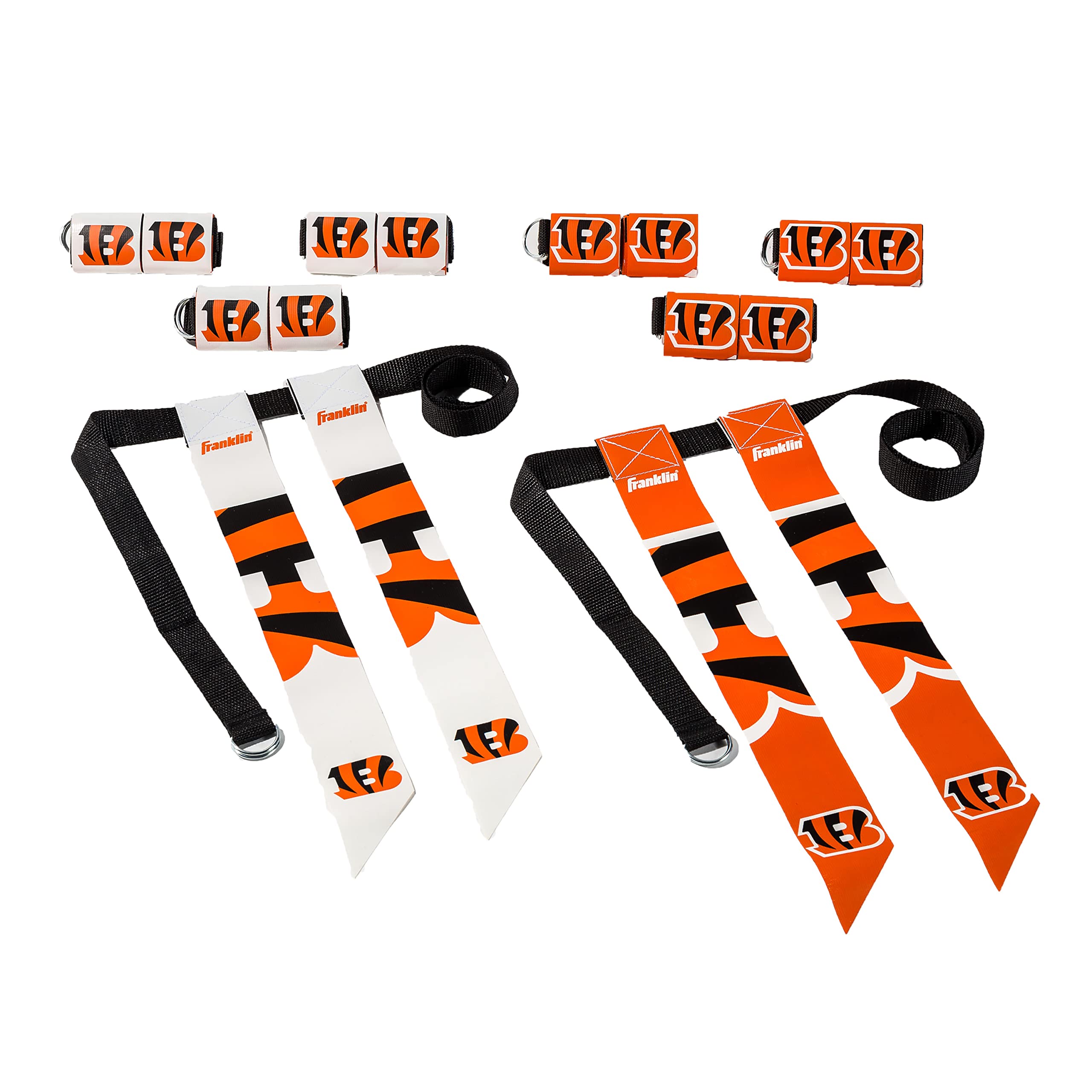 Franklin Sports Nfl Cincinnati Bengals Flag Football Sets - Nfl Team Flag Football Belts And Flags - Flag Football Equipment For