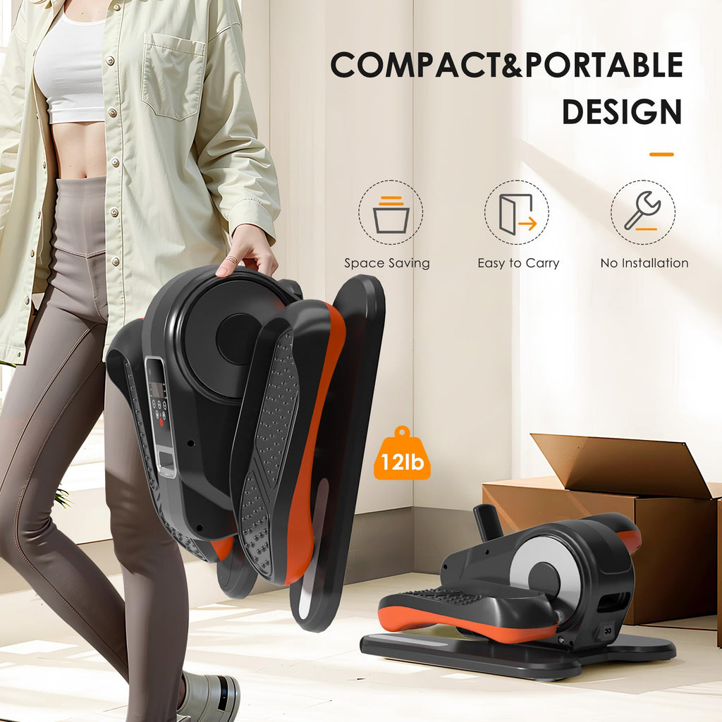 Sogesgame Under Desk Elliptical Machine, Ellipse Leg Exerciser For Seniors, Portable Seated Pedal Exerciser With 12 Level Speeds