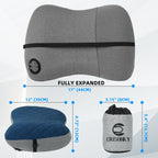 Camping Pillow With Removable Cover- Inflatable Pillow - Travel Pillows For Backpacking & Airplane, Lumbar Support Blow Up Pillo